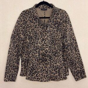 Lane Bryant Animal Print Jacket with Peplum Hem